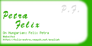 petra felix business card